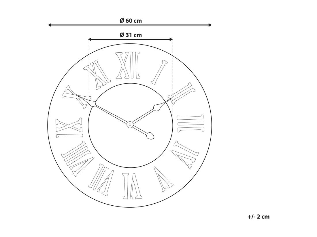 Horloge murale CUILCO 60 cm Bois Marron