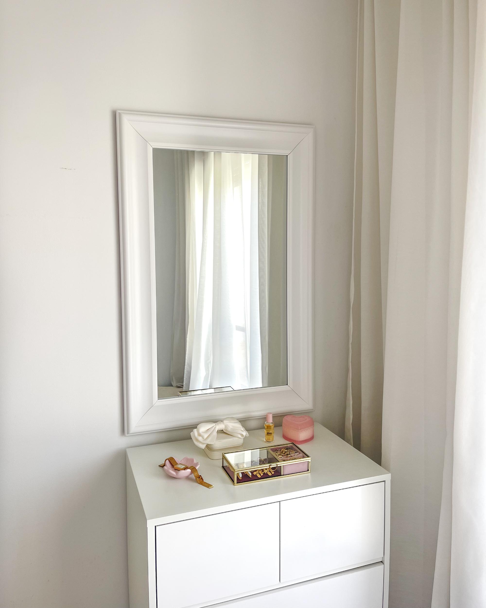 Wandspiegel LUNEL 60 cm 90 cm Wit
