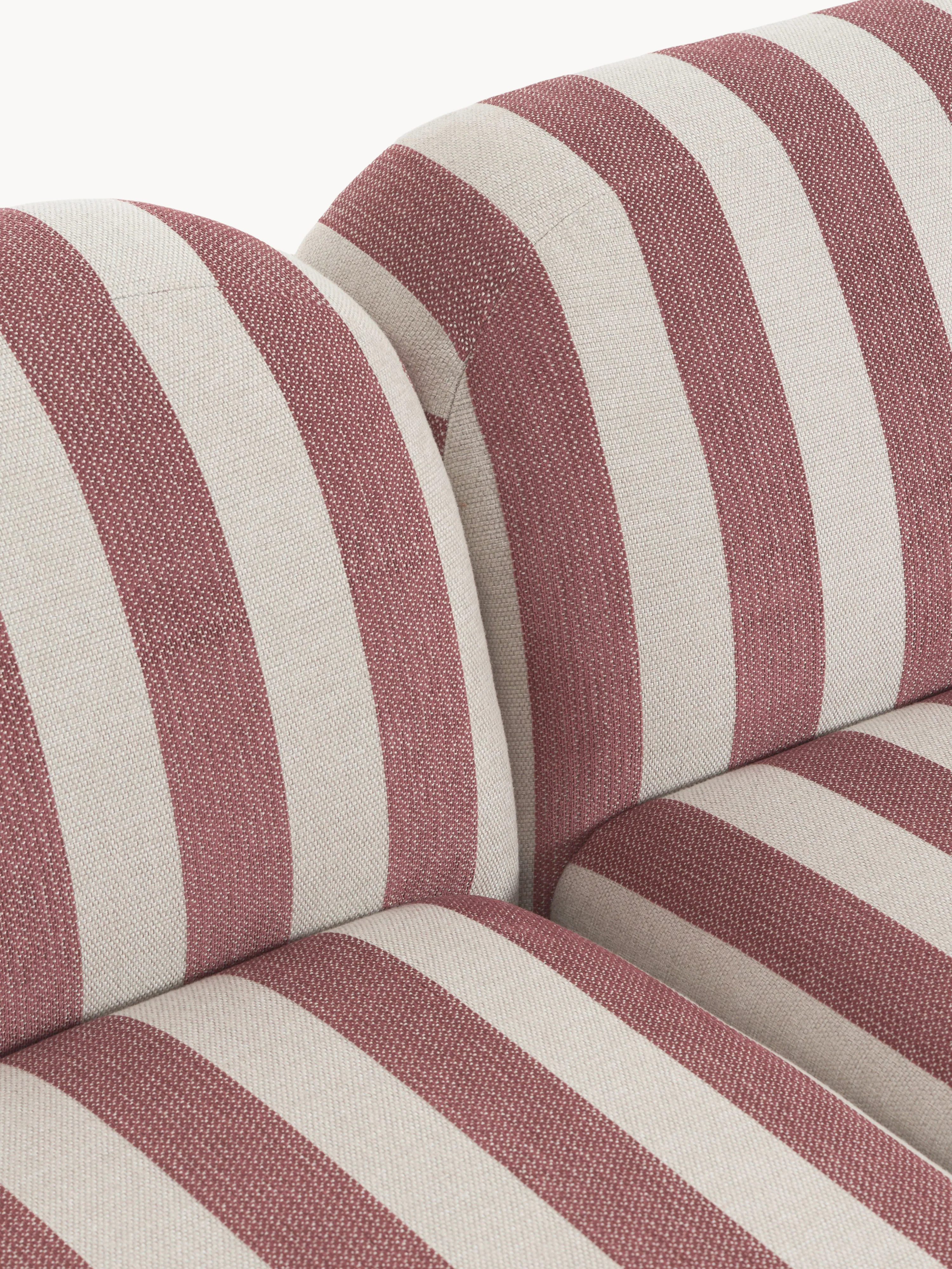 Gestreepte modulaire hoekbank Wolke (4-zits) met chaise longue