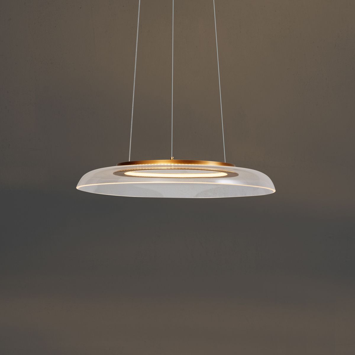 Design hanglamp goud en transparant 3-staps dimbaar - Scacrylic