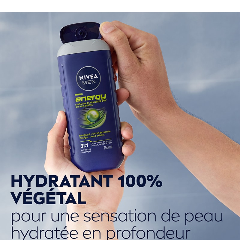 Gel douche 3-en-1 à la menthe - Visage, corps & cheveux - Homme - 500 ml