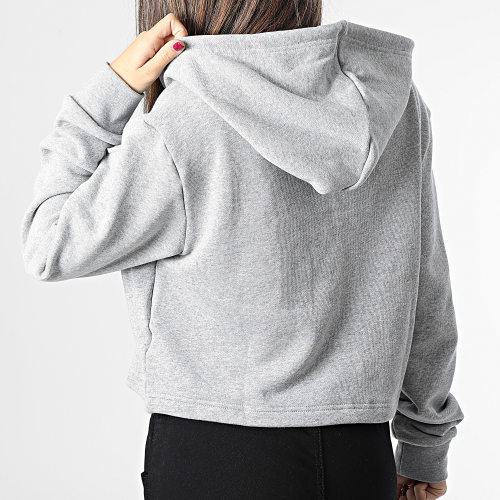 Sweat Capuche Femme Crop HM1835 Gris Chiné