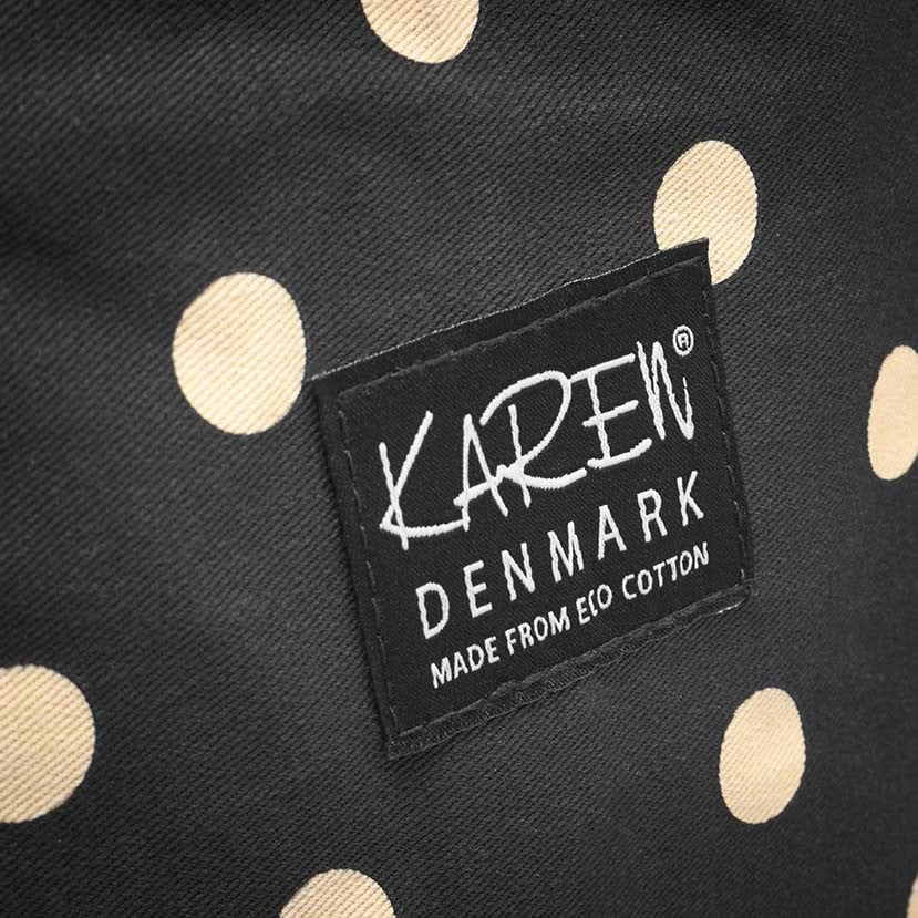 Karen Denmark - Beauty Box ECO Cotton - Black With Beige Dots - Toilettaske