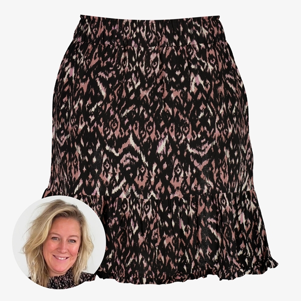 TwoDay dames rok met ruches zwart