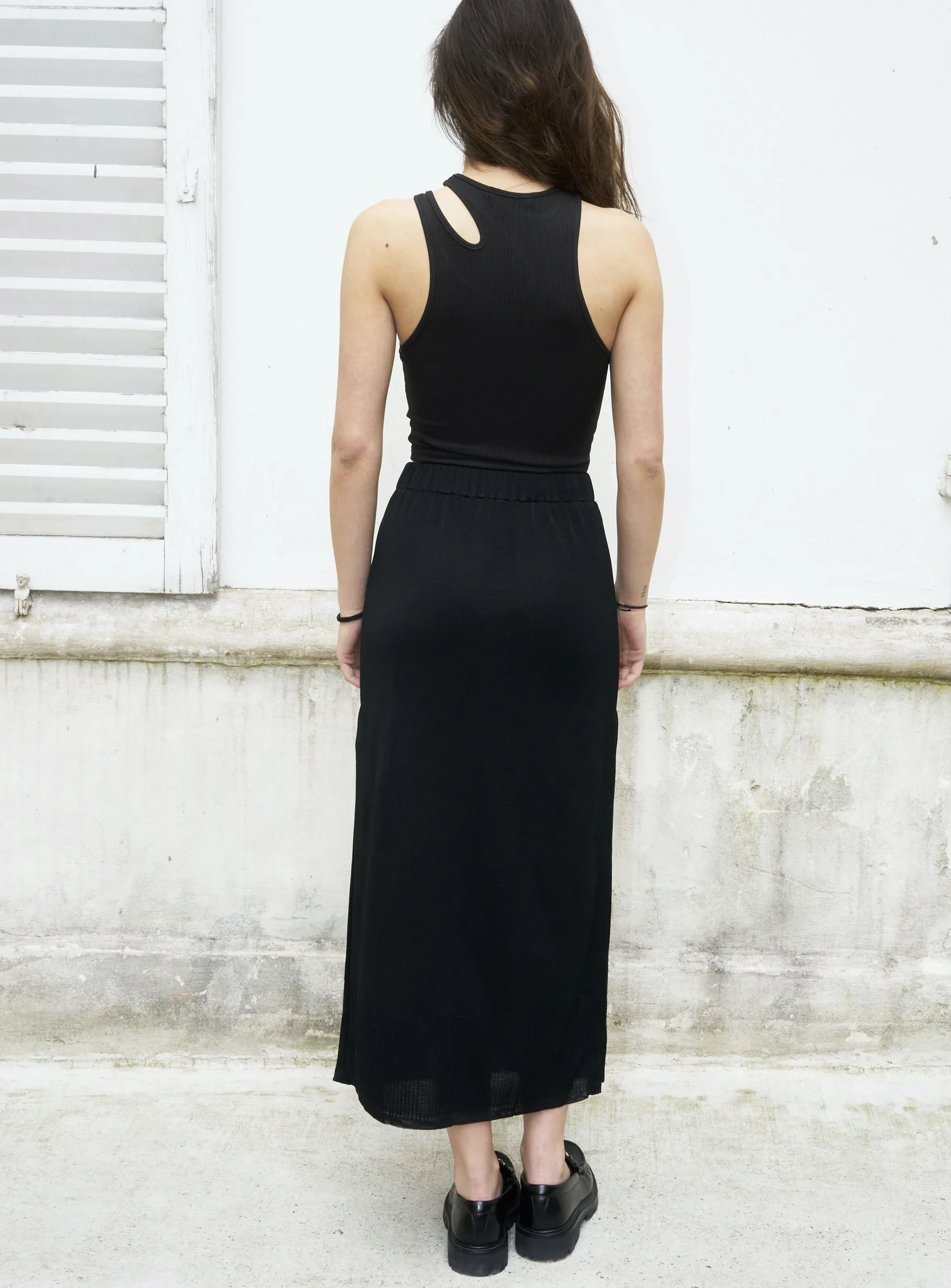 Kirsten - Jupe midi en tricot fendue Erotokritos