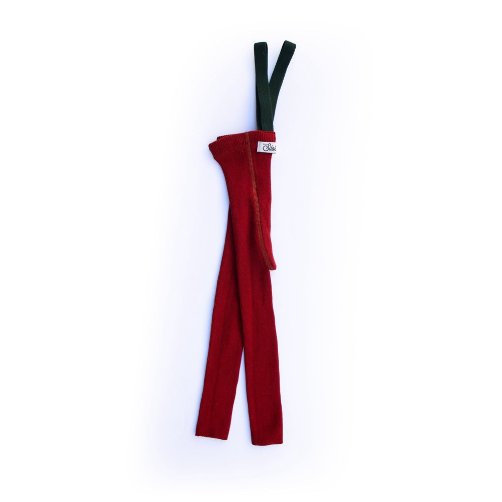 Køb Silly Silas Maple Leaf With Dark Forest Green Footless Strømpebukser Christmas Edition