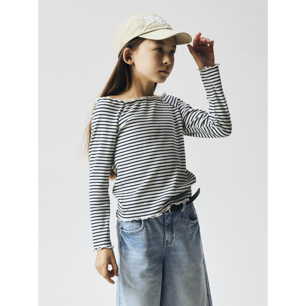 Køb Name It Navy Blazer Bright White Nkfforta Ls Slim Top