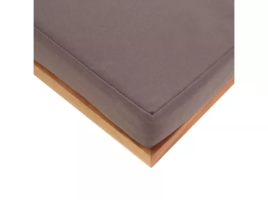 Repose-pied avec coussin 66x66x36 cm Bois d'acacia Gris foncé