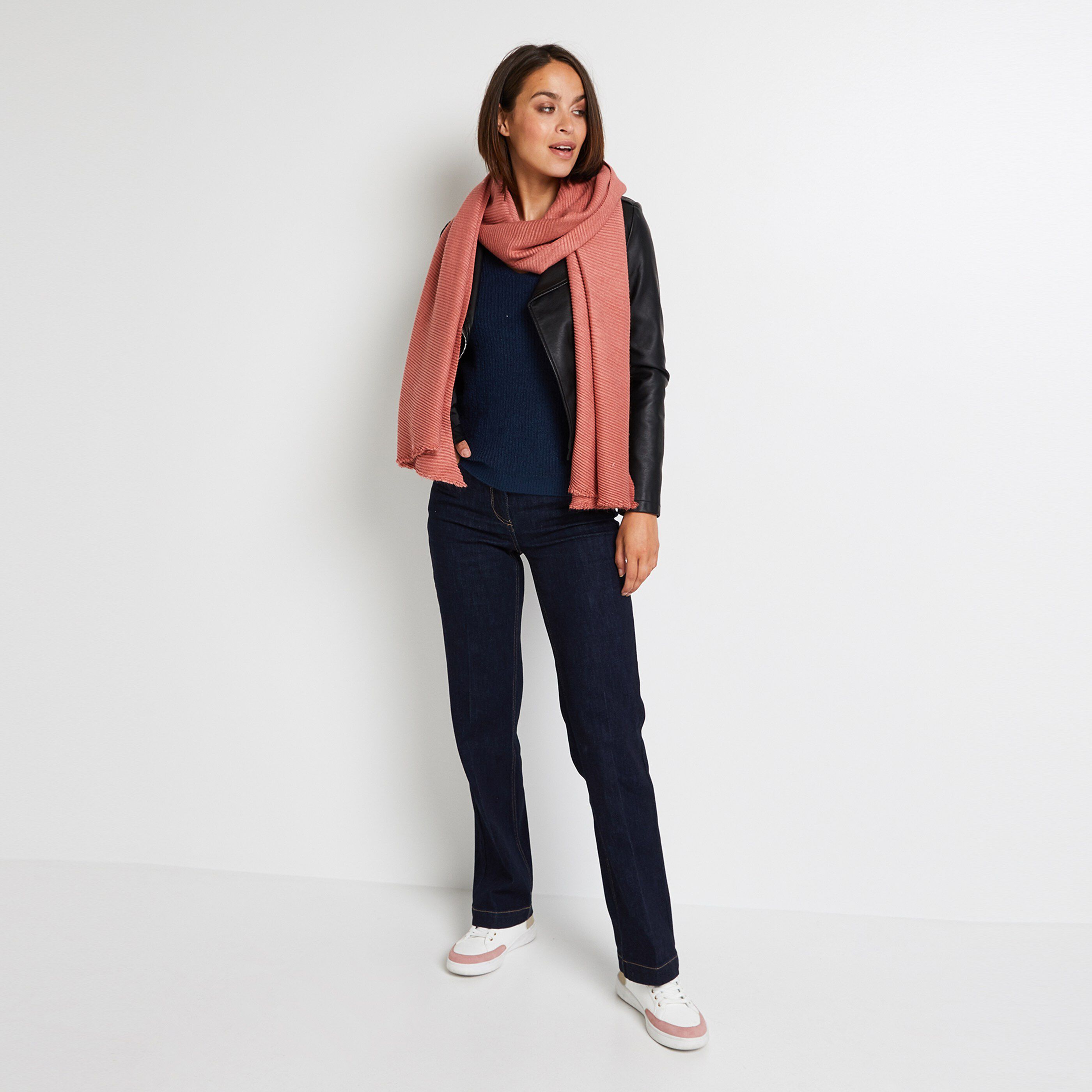 Pull avec manches ajourées femme - MARINE