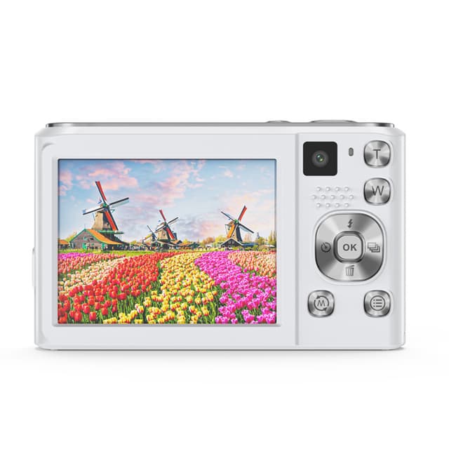 4K HD digitalkamera med front- og bagkamera og stabilisering Sort
