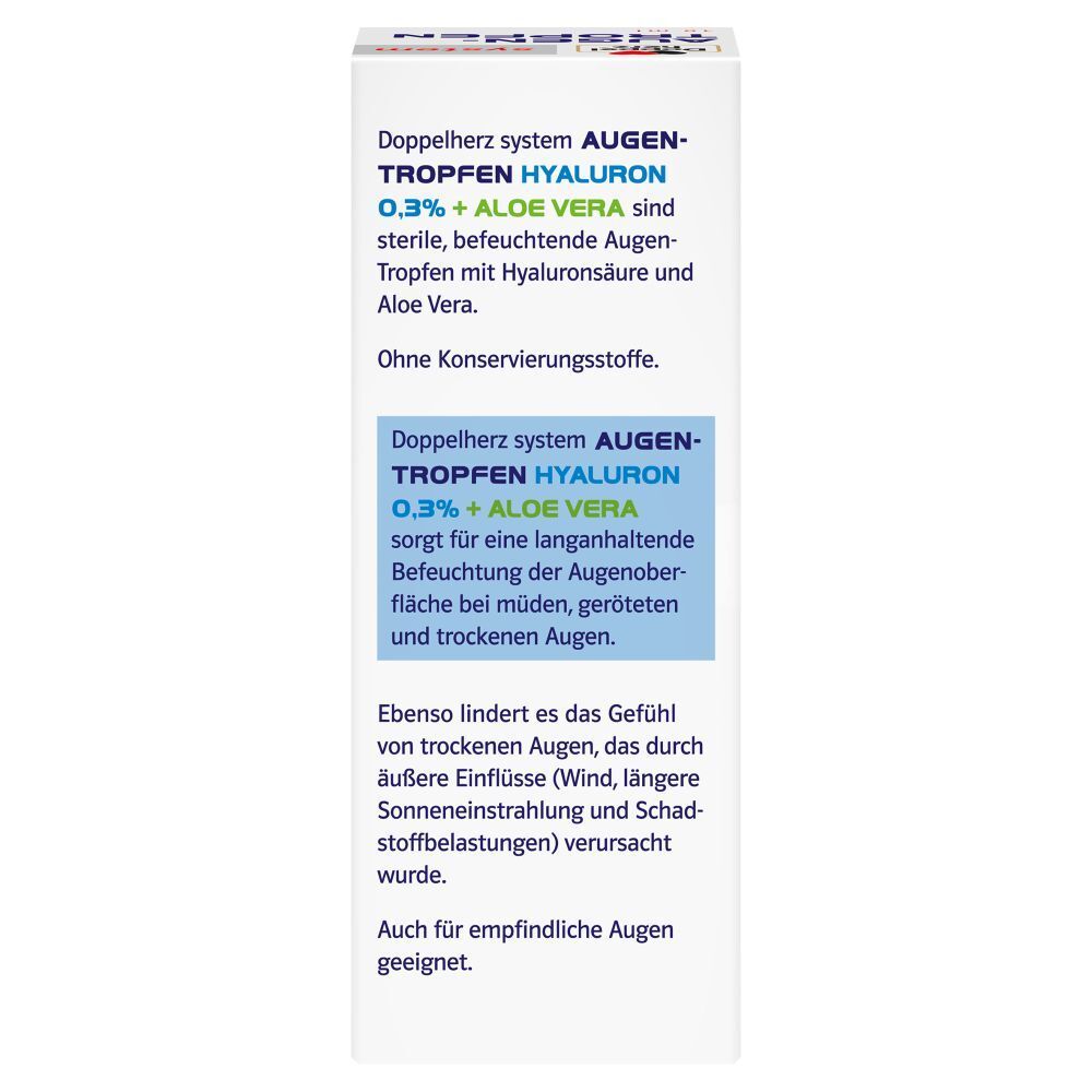 Doppelherz® system Augentropfen Hyaluron 0,3 % + Aloe Vera