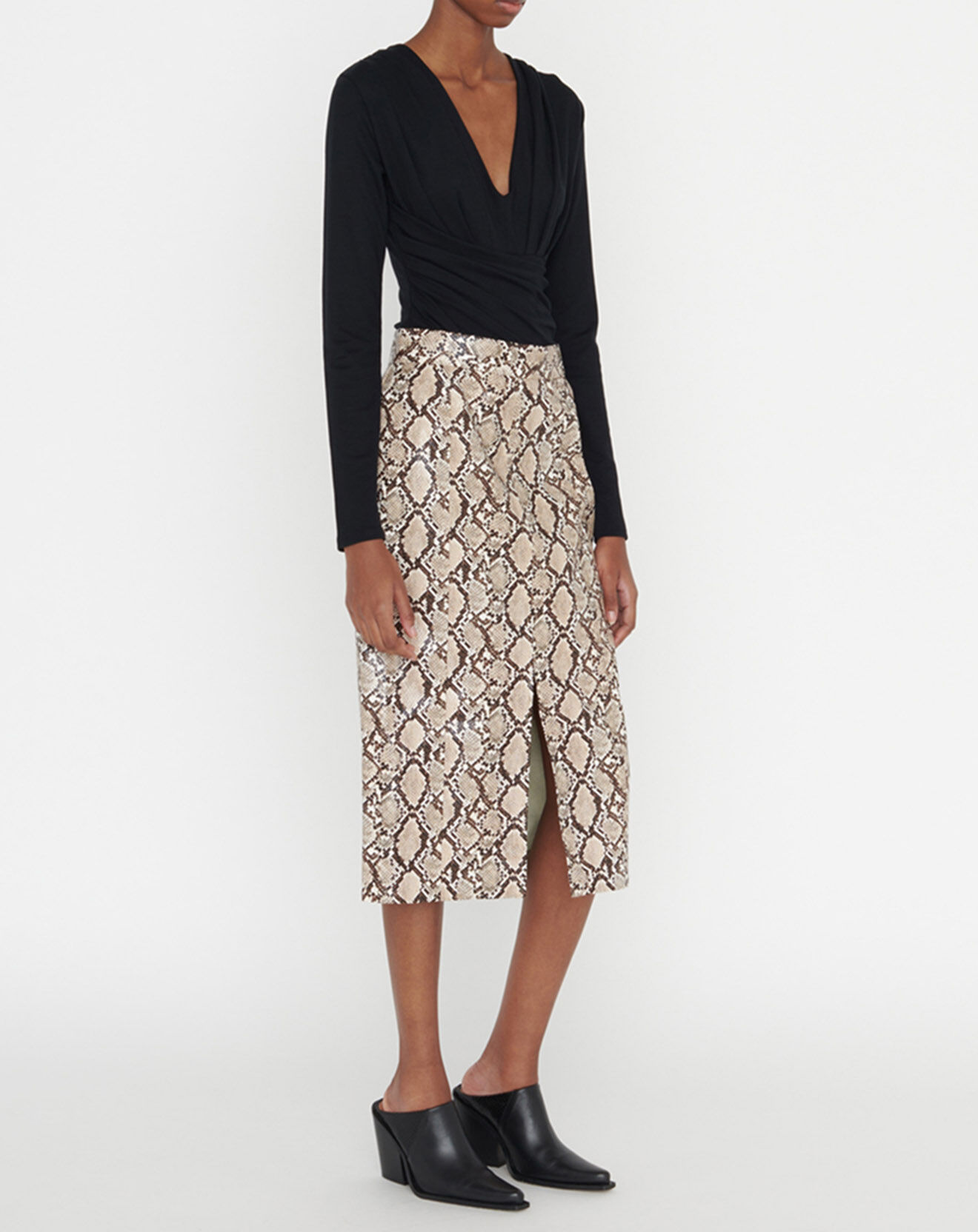 Zapa Jupe Josia imprimée python beige
