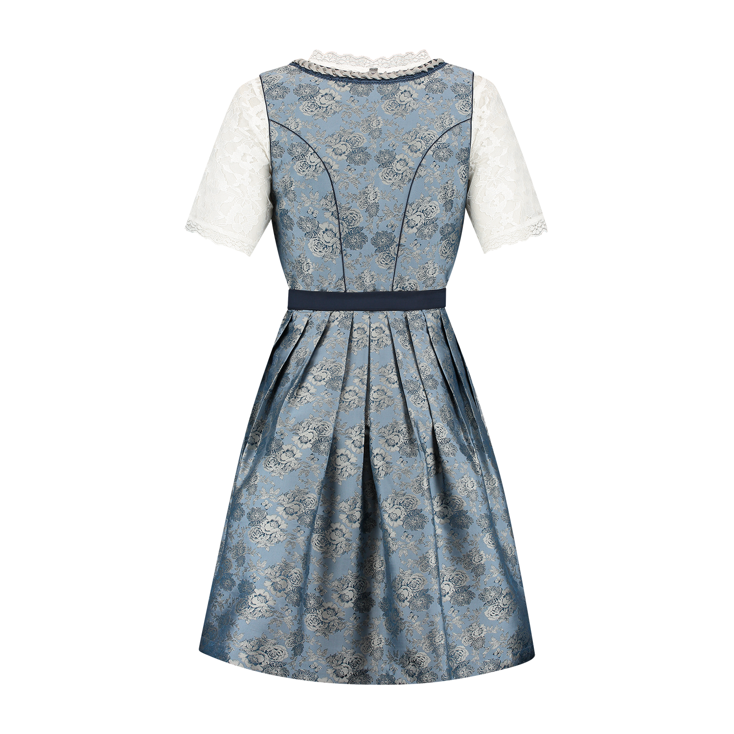 Blauw Zilveren Dirndl Jurk Oktoberfest Dames 2 Delig