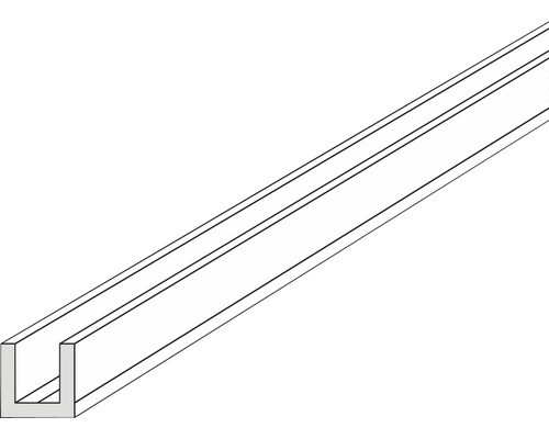 Kunststof U-profiel 4,0x2,0x1000 mm wit