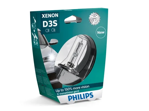 Philips Xenon X-tremeVision gen2 42403XV2S1 Xenon-forlygtepære til biler, 35 W, 42 V, D3S, Xenon, 1 stk
