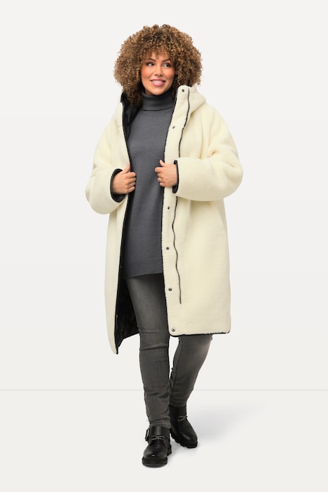 Wende-Steppjacke, Webpelz/Stepp, 2-Wege-Zipper
