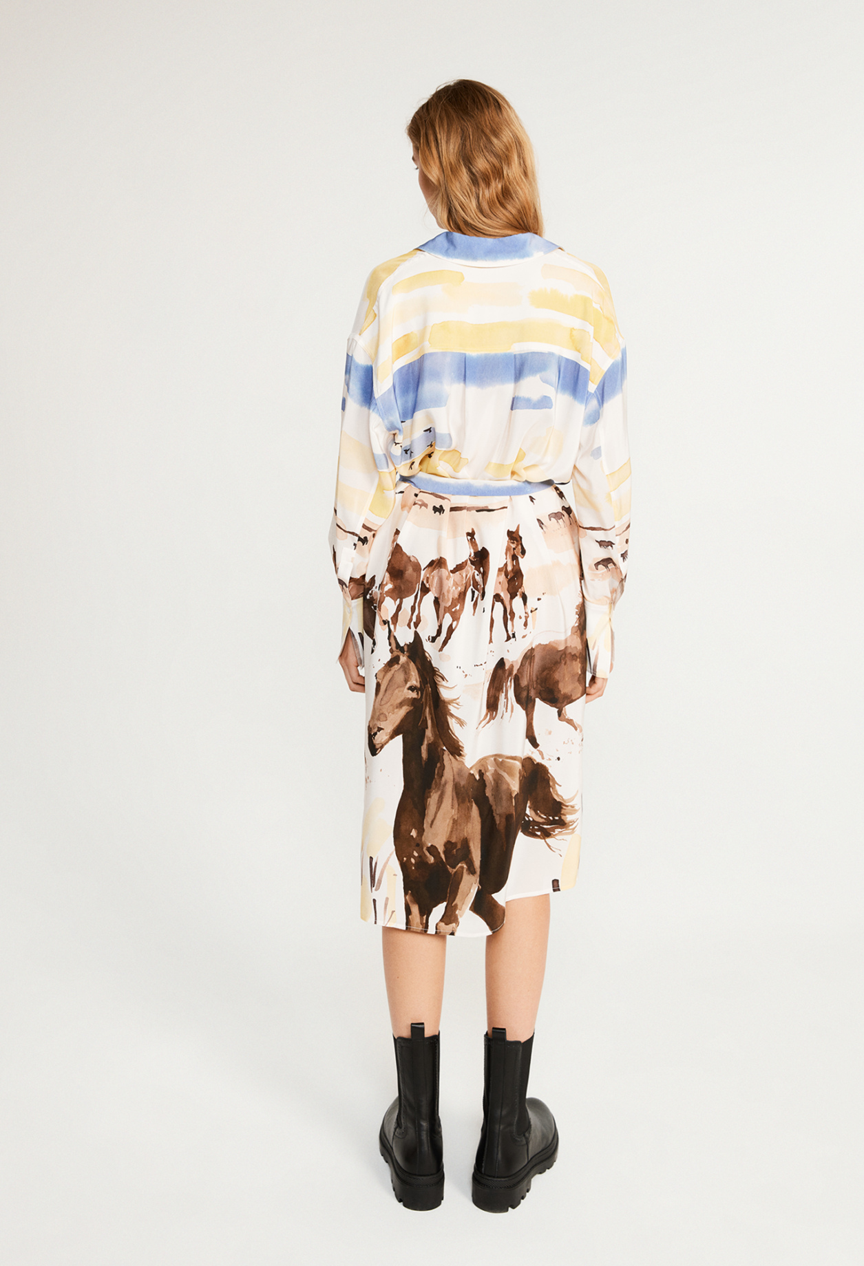 Robe en soie imprimee