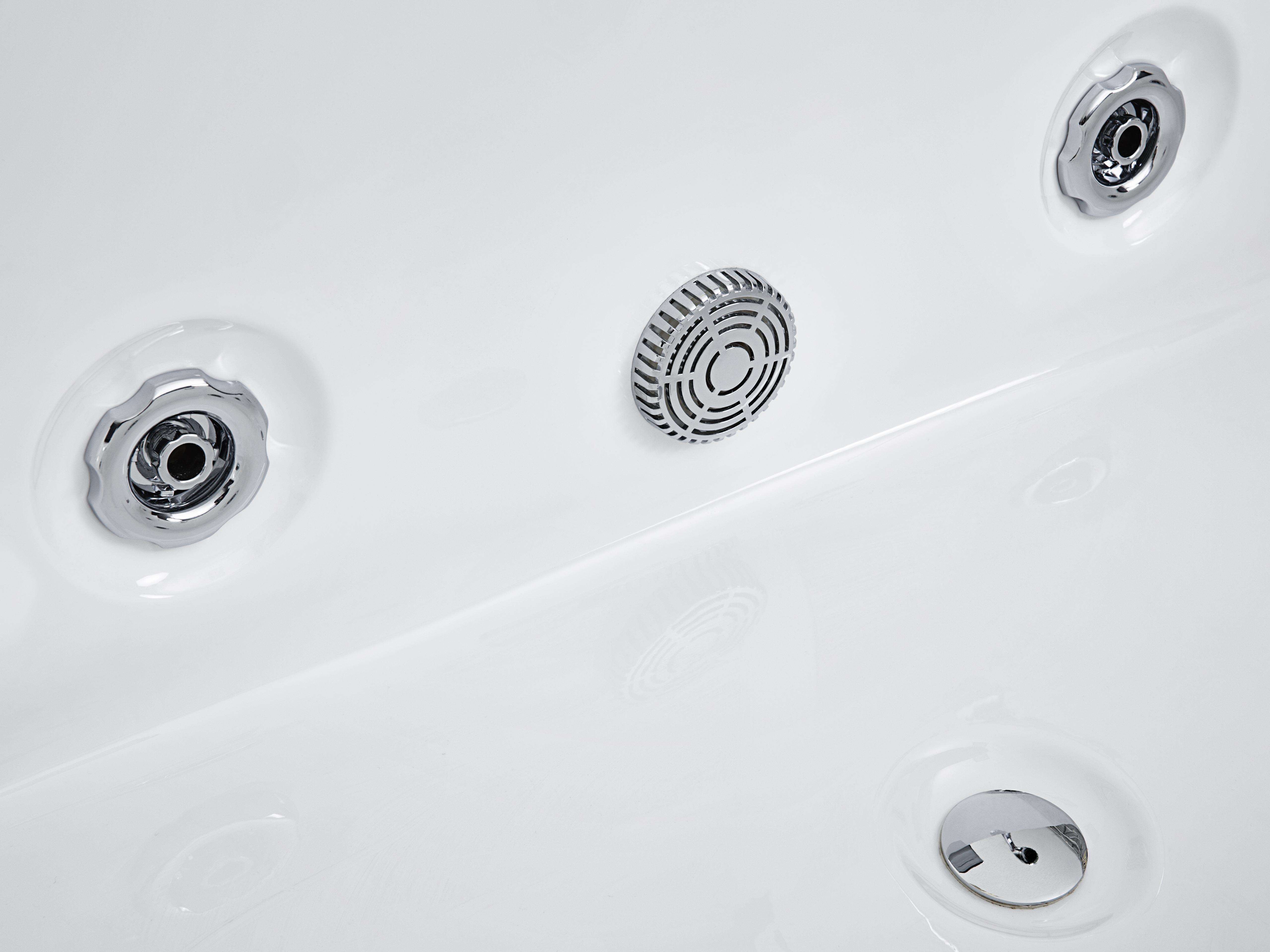 Hoek bubbelbad met LED VARADERO rechtszijdig 183 x 90 cm Wit
