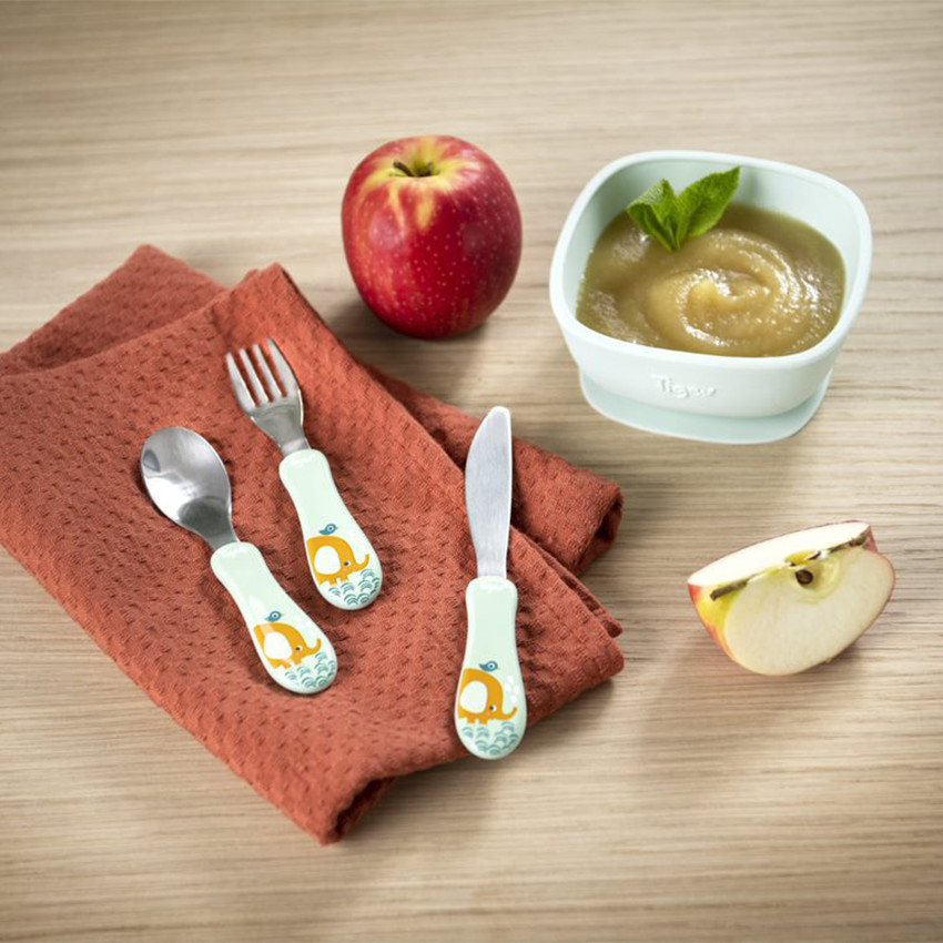 Set de 3 couverts en inox Éléphant