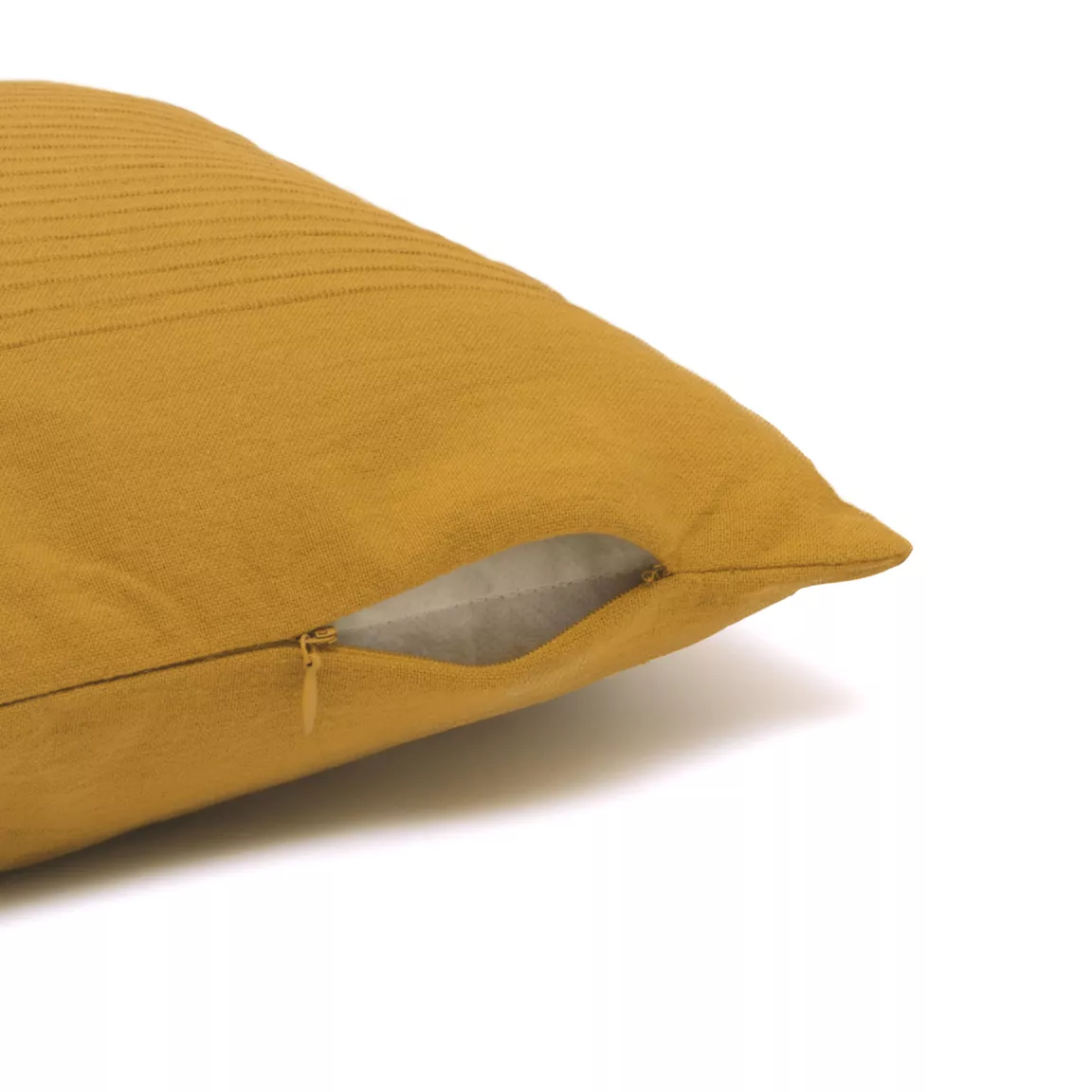 Housse de coussin carrée coton tissé (40 x 40 cm) Léa Jaune safran