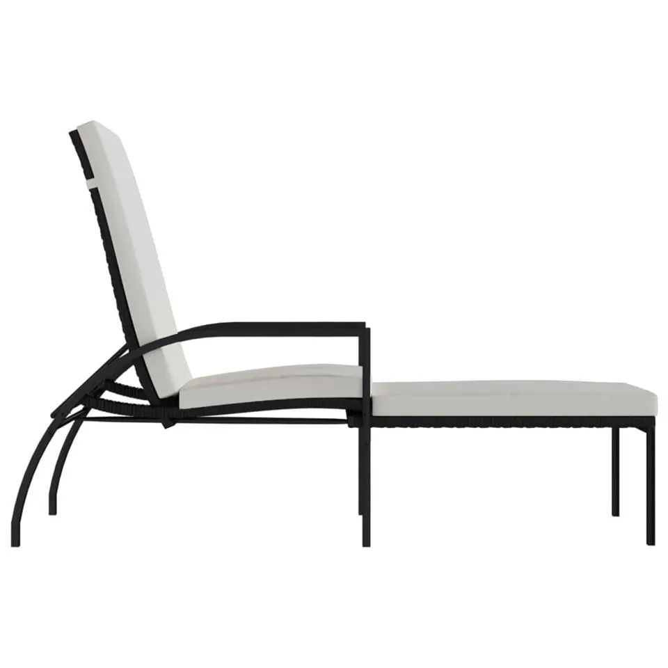 vidaXL - Ligbed - Zwart - Poly rattan