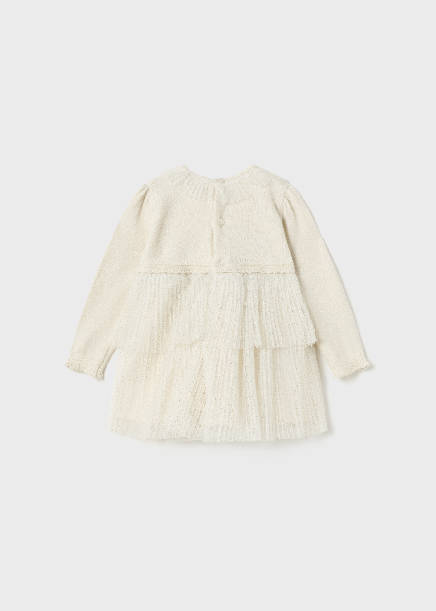 Vestido de bebê combinando malha e tule