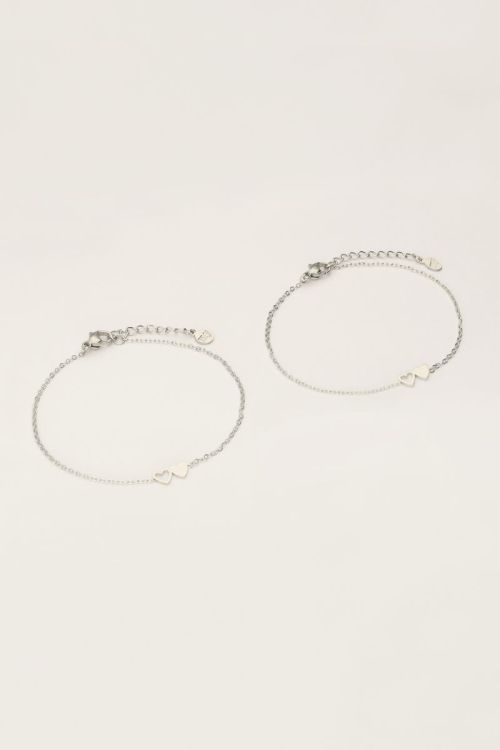 Armbanden set twee hartjes