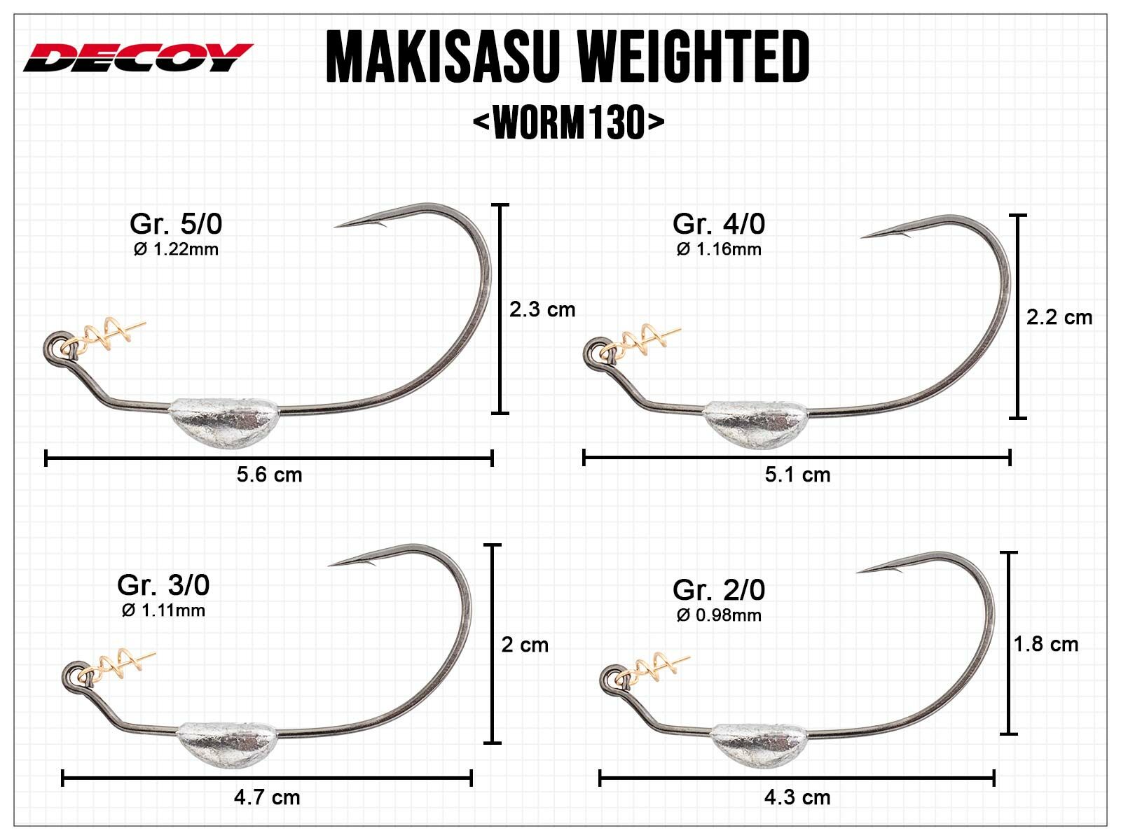 Makisasu Weighted Worm130 - Gr. 1/0 (1.5g)(DECOY)
