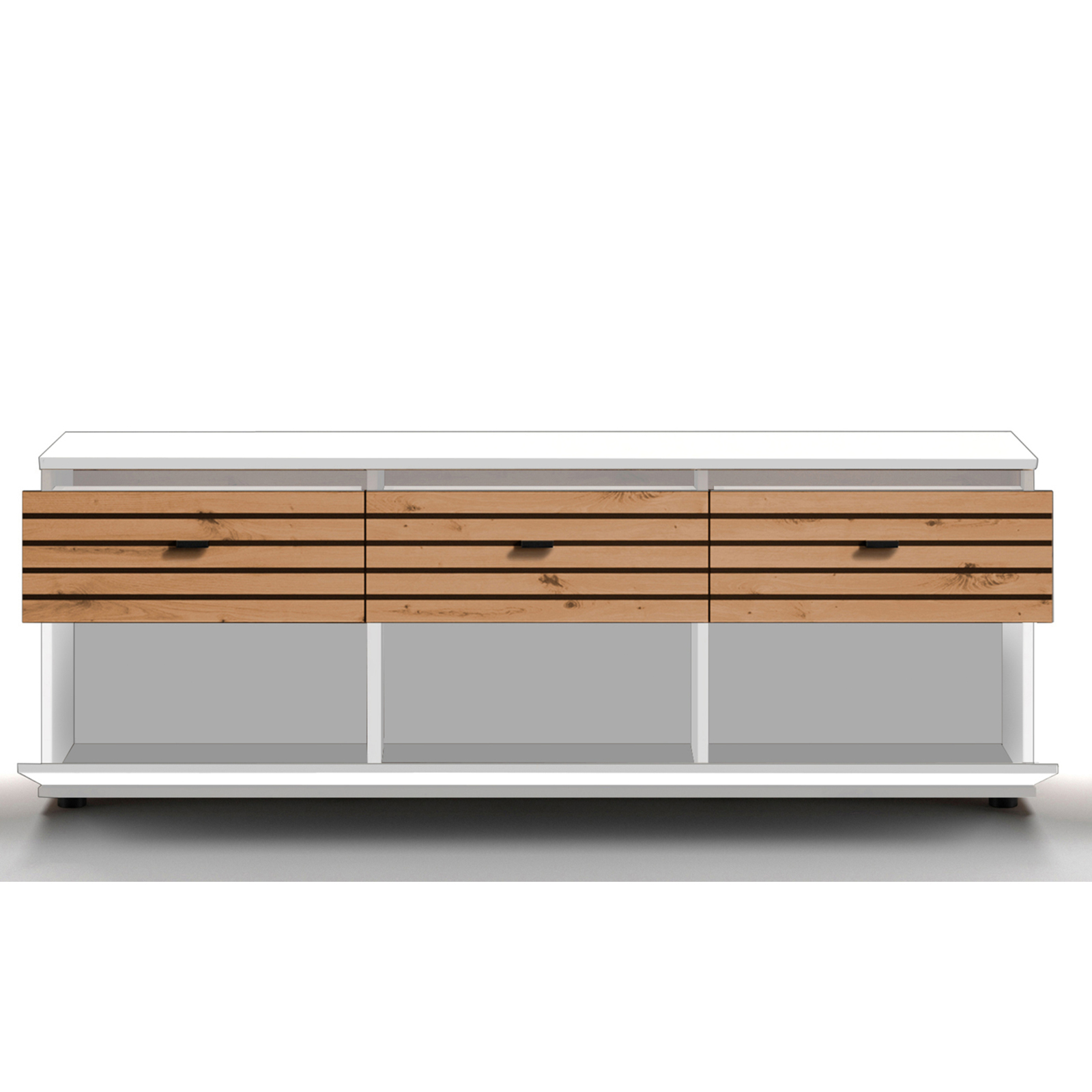 TV-Lowboard BARLET - weiß-Artisan Eiche - 168 cm