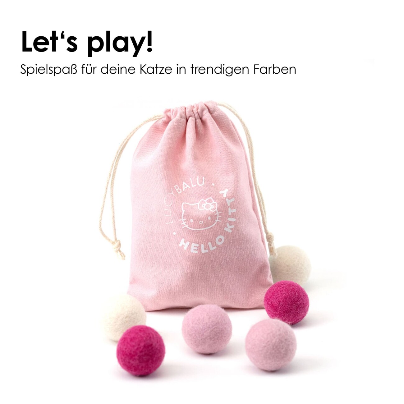 LucyBalu BALLS Katzen Filzbälle - Hello Kitty Edition