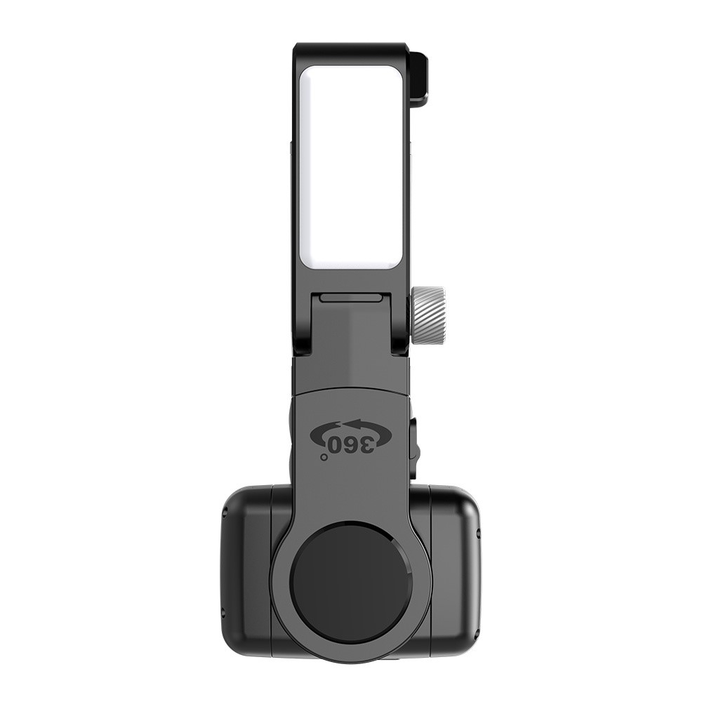 (70cm) Gimbal 1-Achsen Stabilisator Selfie Stick Tripod Stativ Halterung mit Bluetooth Fernauslöser und LED Beleuchtung für Smartphones - Schwarz