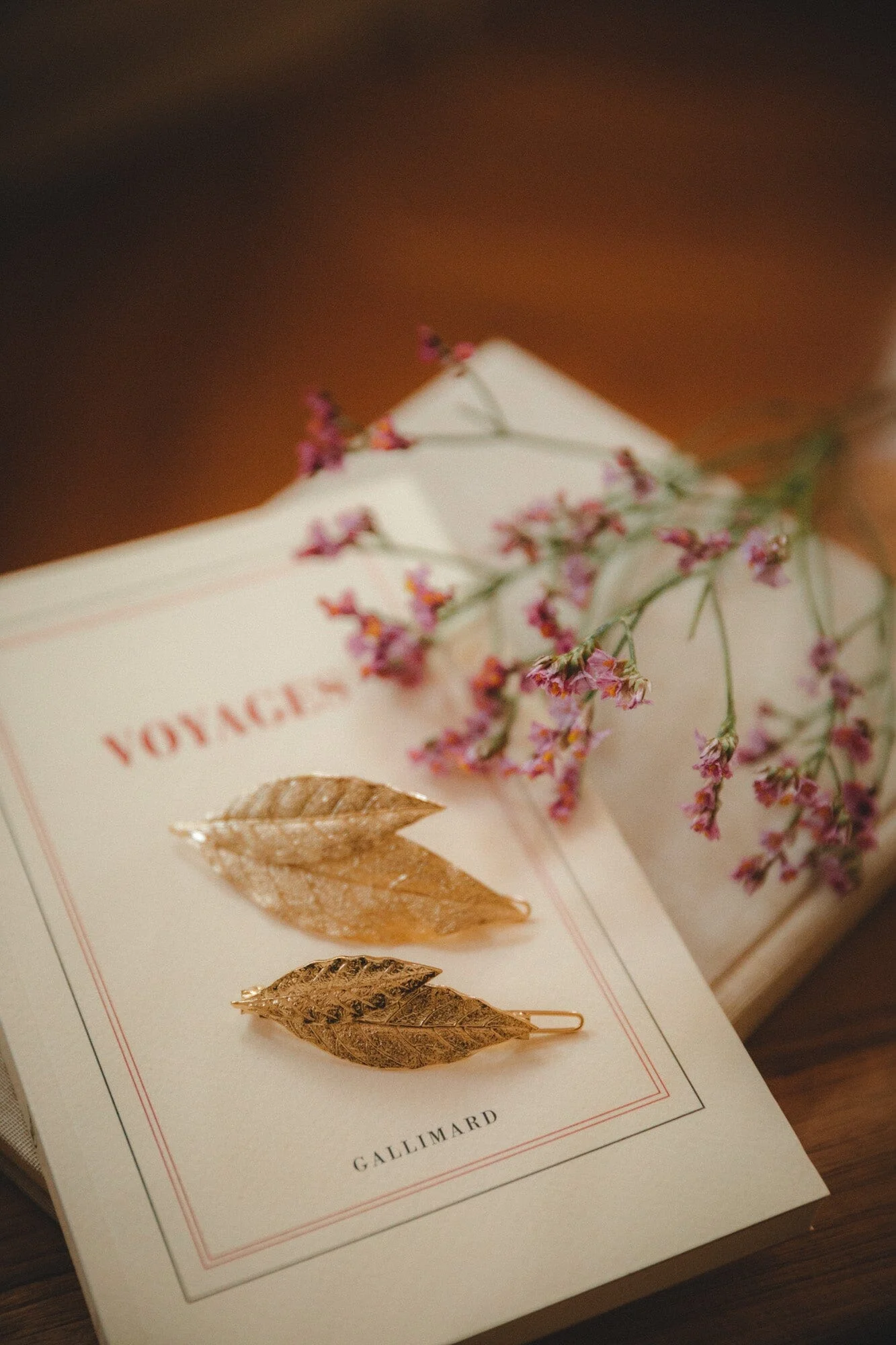 THALIE - Barrette feuilles plaqué argent | Doré