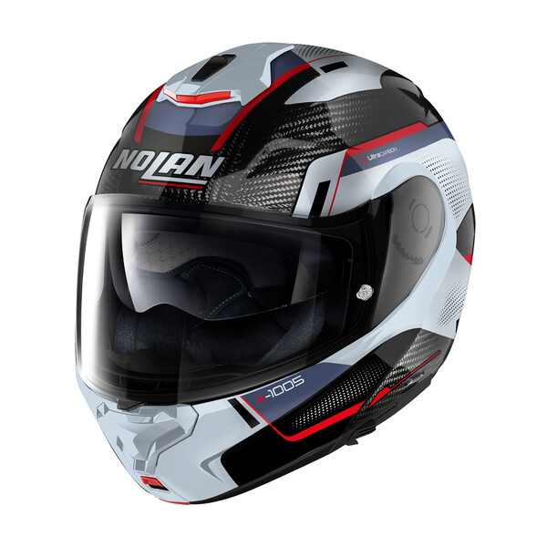 Nolan - Casque X-1005 Ultra Carbon Undercover N-Com Carbone / Blanc / Bleu / Rouge