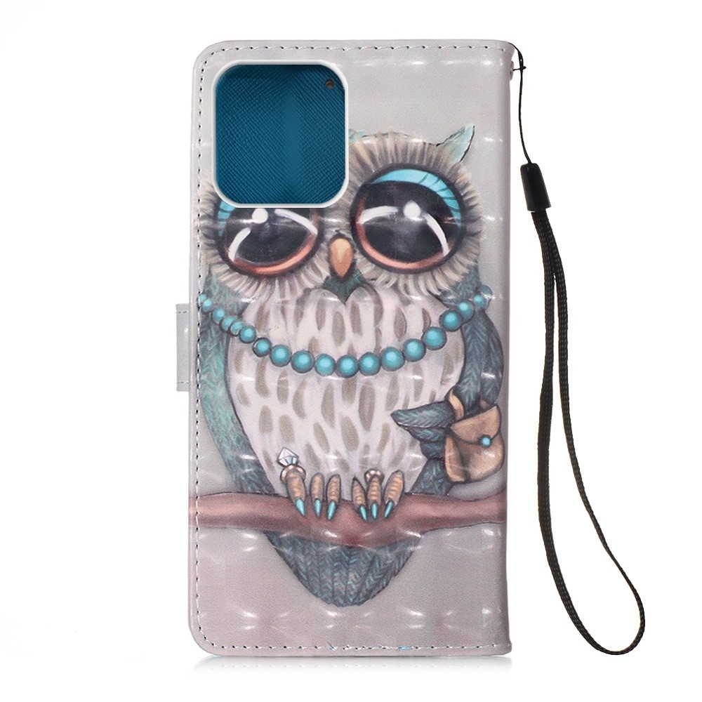iPhone 12 / iPhone 12 Pro Leder Tasche - Eule