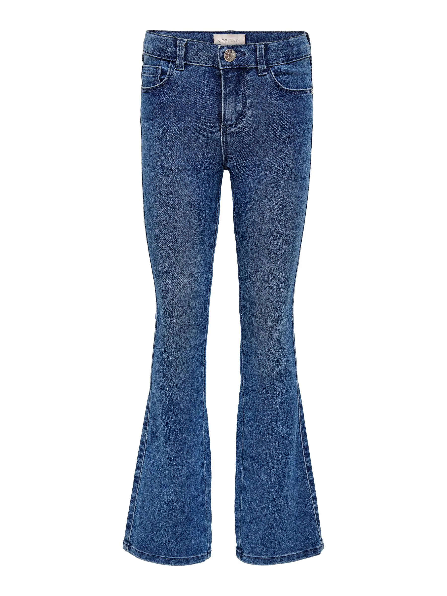 Normaal blauw - ONLY - Kinderjeans met uitlopende pijpen en verstelbare taille