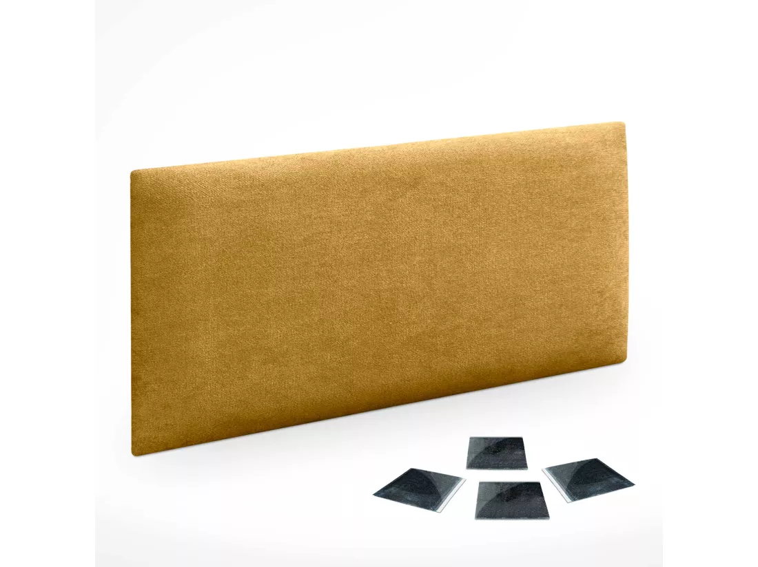 DHOME Lot de 1 Panneaux muraux en tissu auto-adhésifs Panneaux muraux absorbants acoustiques Protection contre les chocs (Moutarde, 60x50cm, x1)