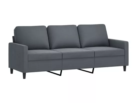 Ensemble de canapés 3 pcs avec coussins gris foncé velours