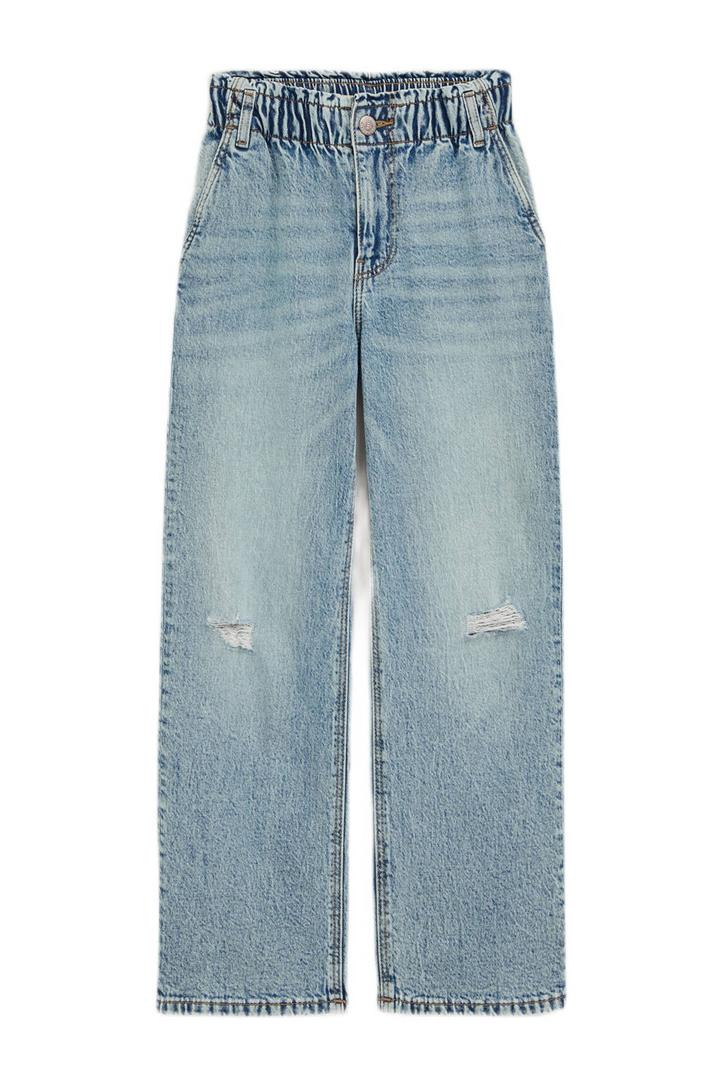 WE Fashion high waist straight leg jeans light blue denim