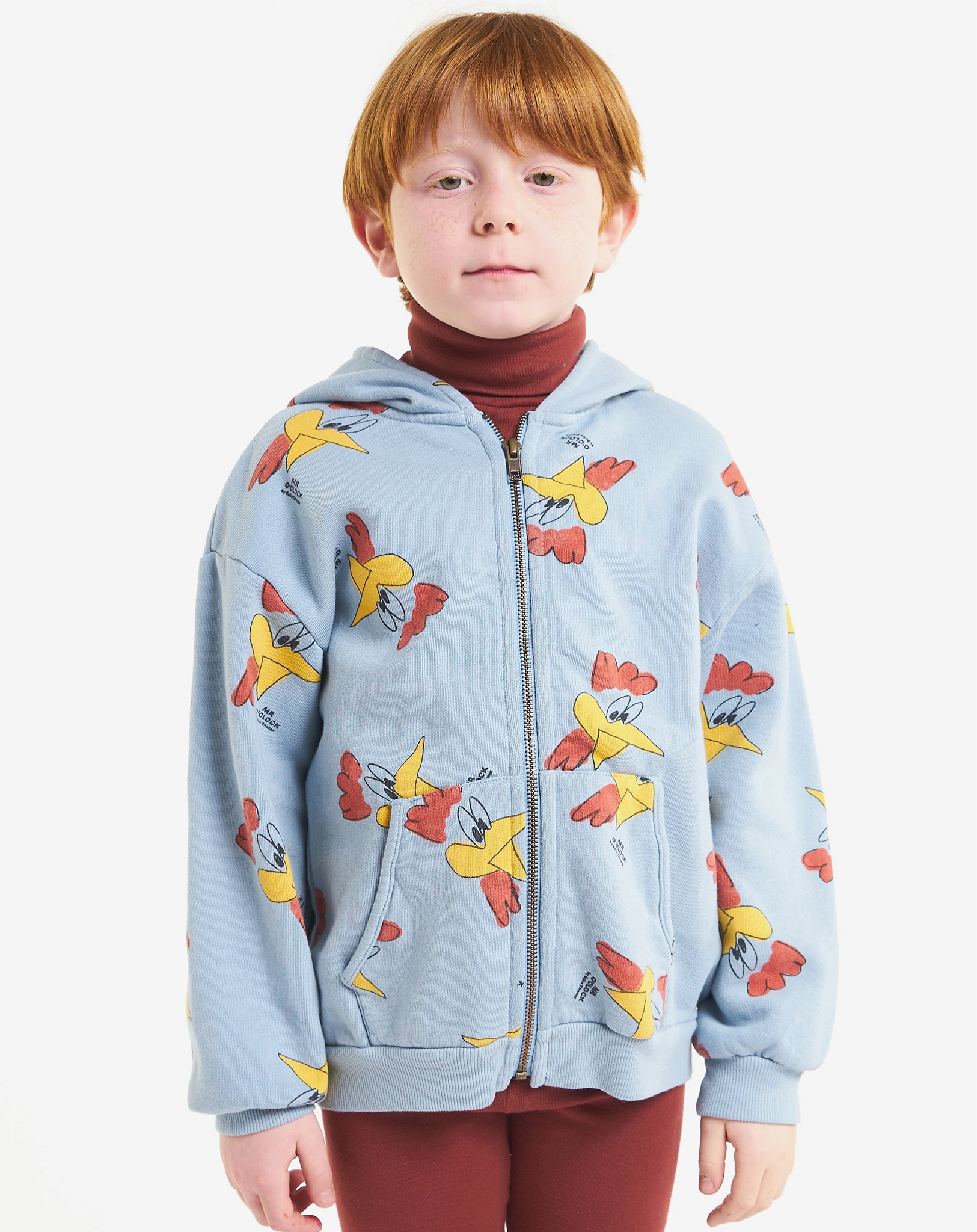 Kapuzen-Sweatjacke MR O'CLOCK AOP in light blue