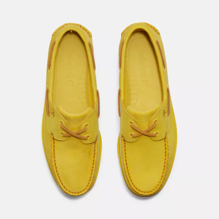 Chaussure bateau classique pour homme en jaune