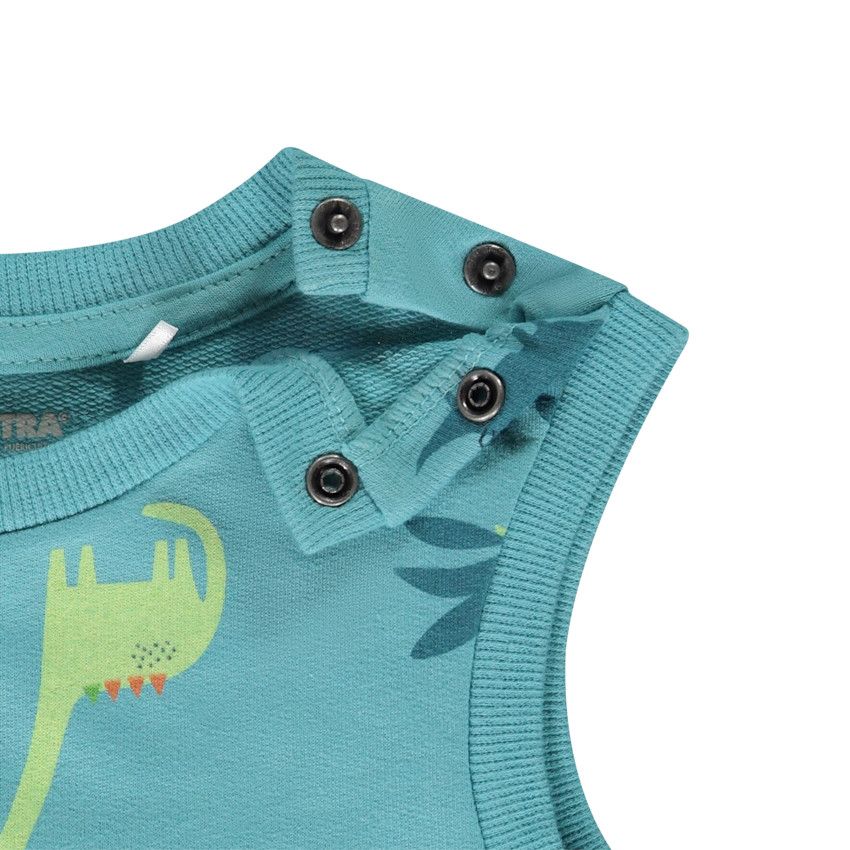 Combinaison courte en maille imprimé dinosaures pour bébé garçon - Bleu moyen