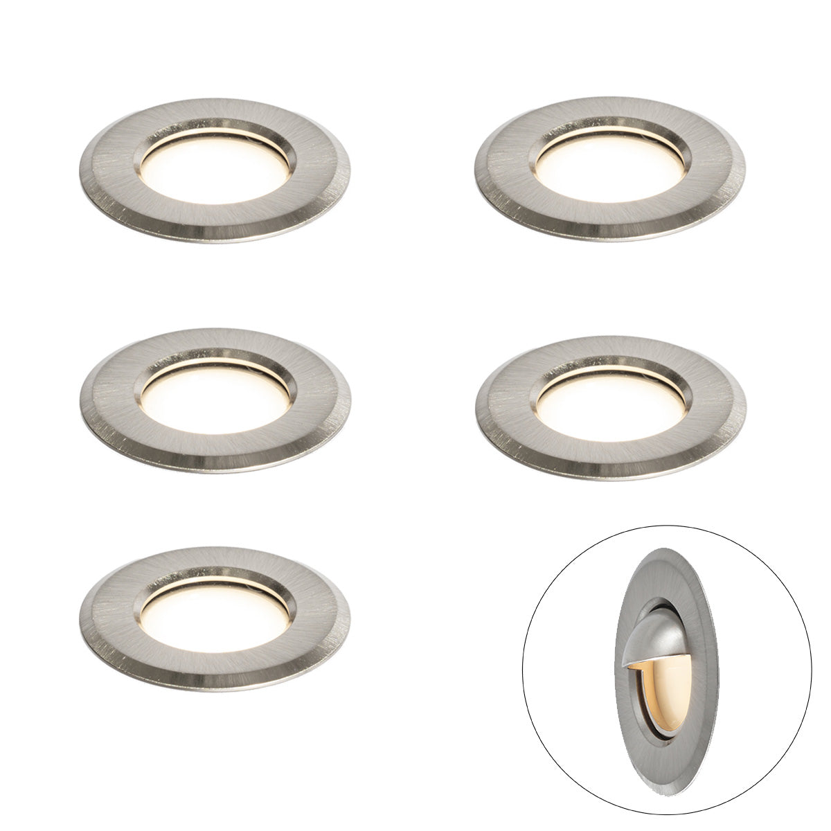 QAZQA Set van 5 moderne grondspots aluminium incl. LED IP67 - Linsey