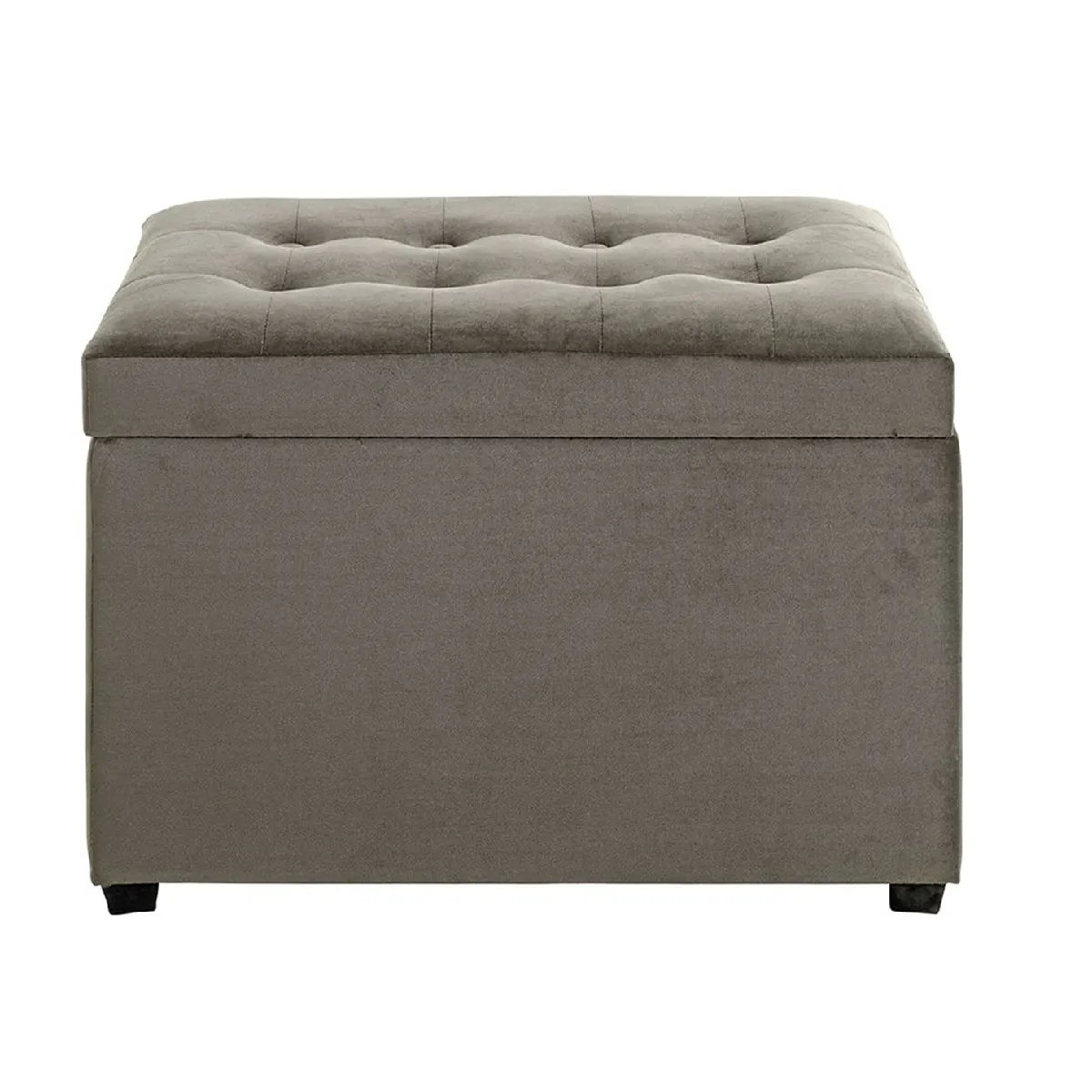 pegane Coffre de rangement - Velours Anthracite-marron
