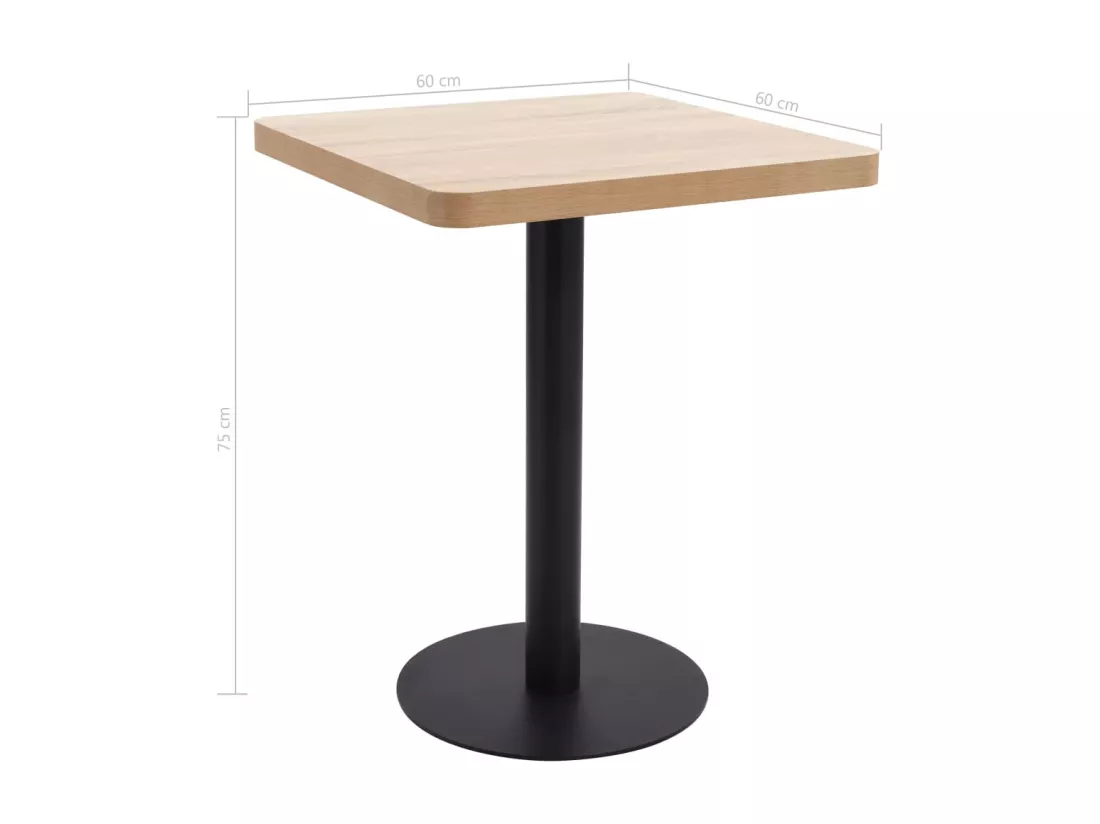 Table de bistro Marron clair 60x60 cm MDF