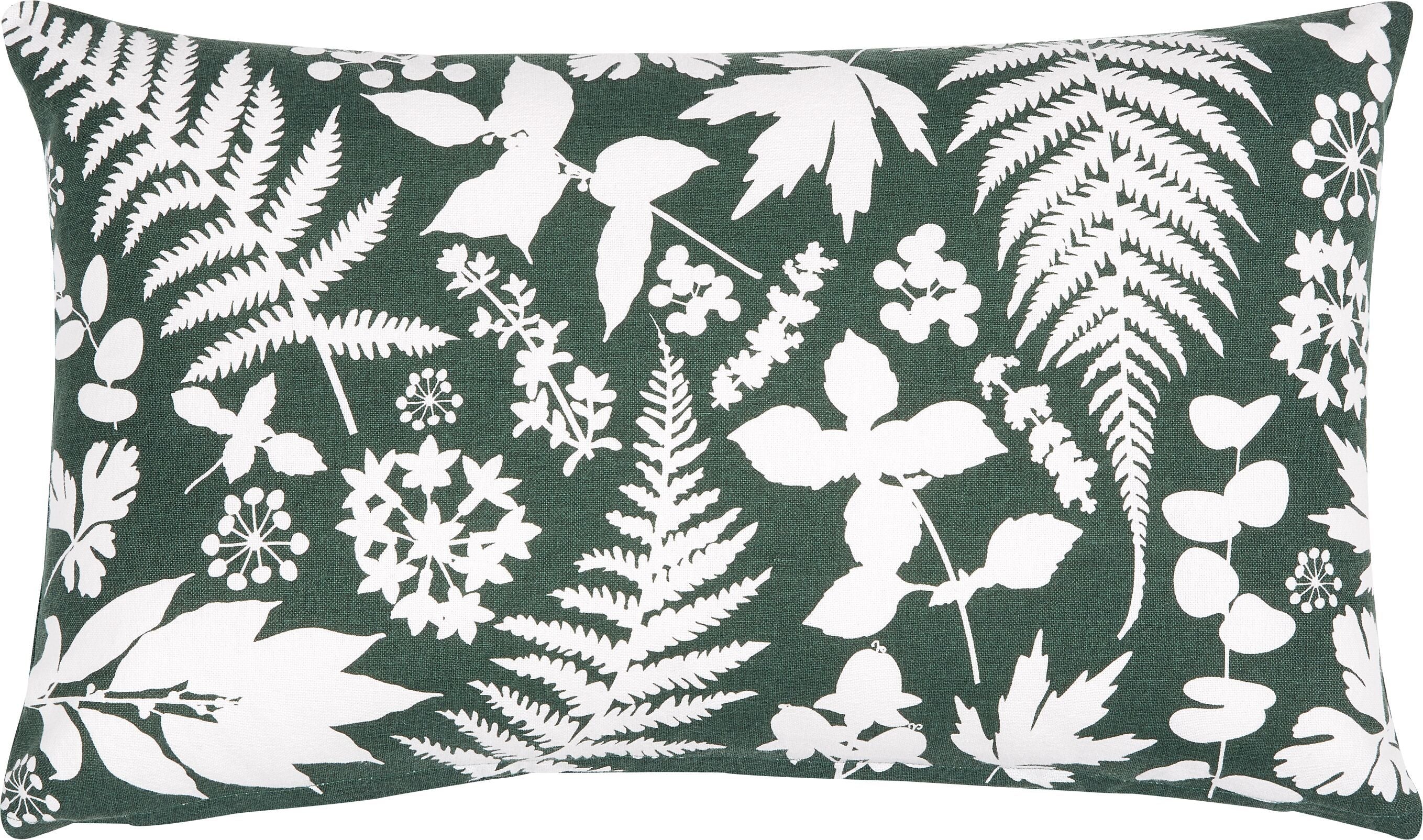 LEAVES Zierkissen - grün / B: 50.0 cm x H: 30.0 cm