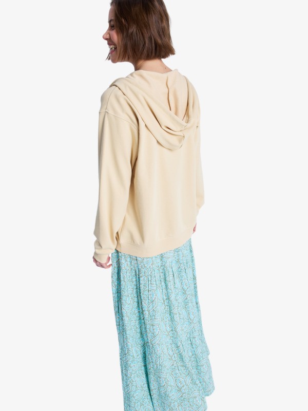 Surf Stoked Zip Terry Sweat à capuche zippé Beige Femme