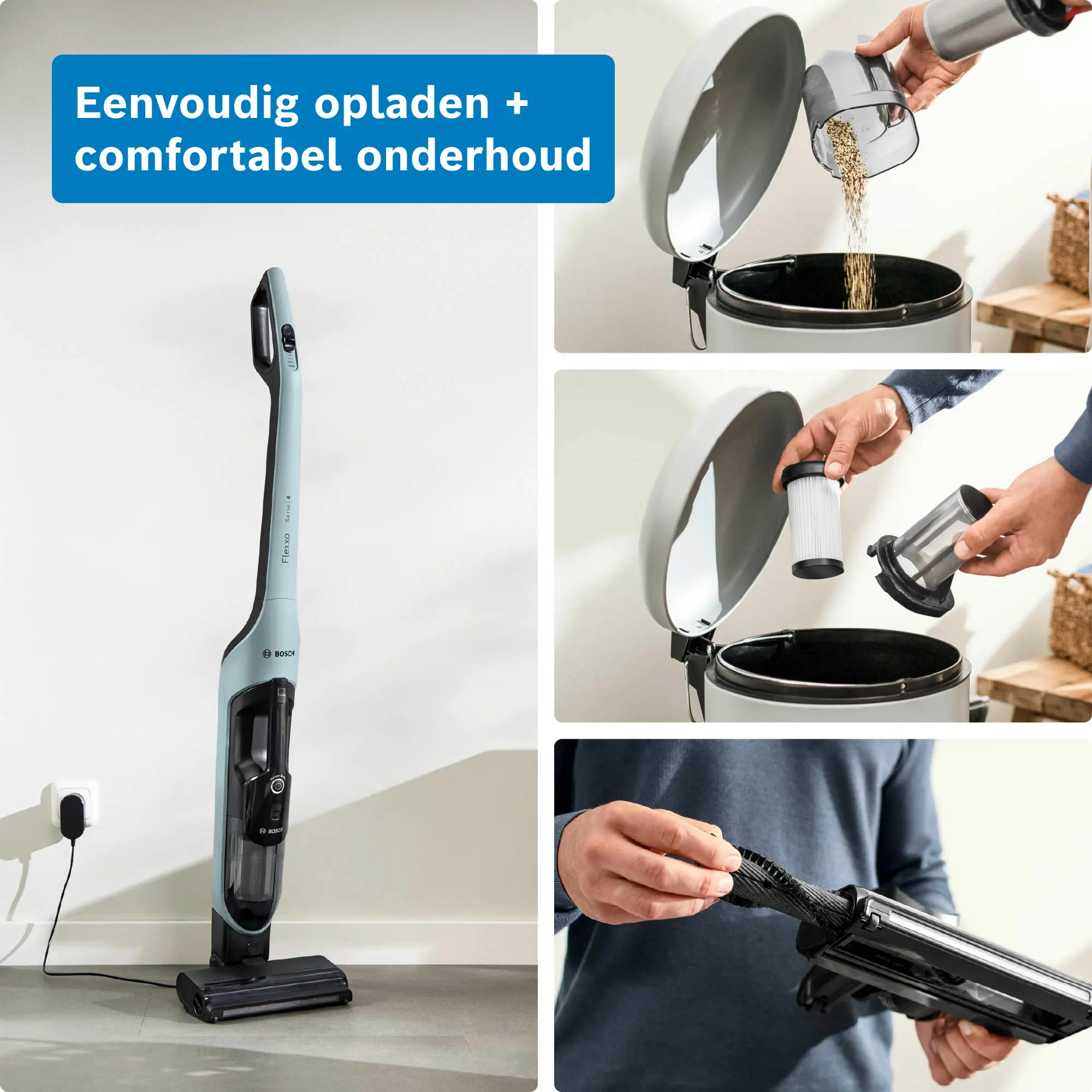 Serie 4 Draadloze steelstofzuiger Flexxo 28 Vmax Blauw
