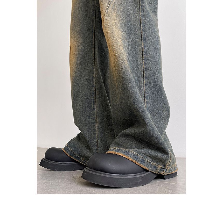Savenne - Mid Rise Washed Flared Jeans
