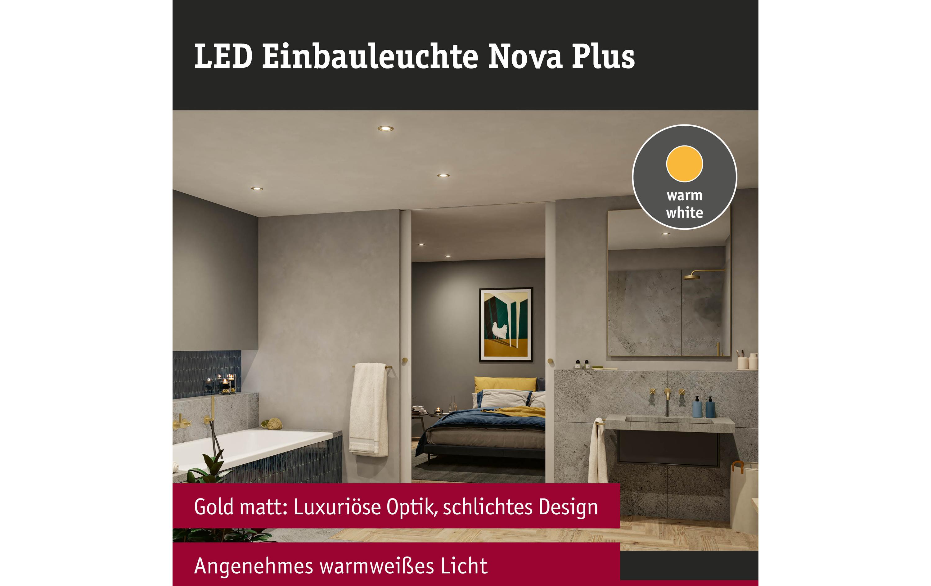Einbauleuchte Nova Plus 3-Set GoldDimmbare runde Einbauleuchte