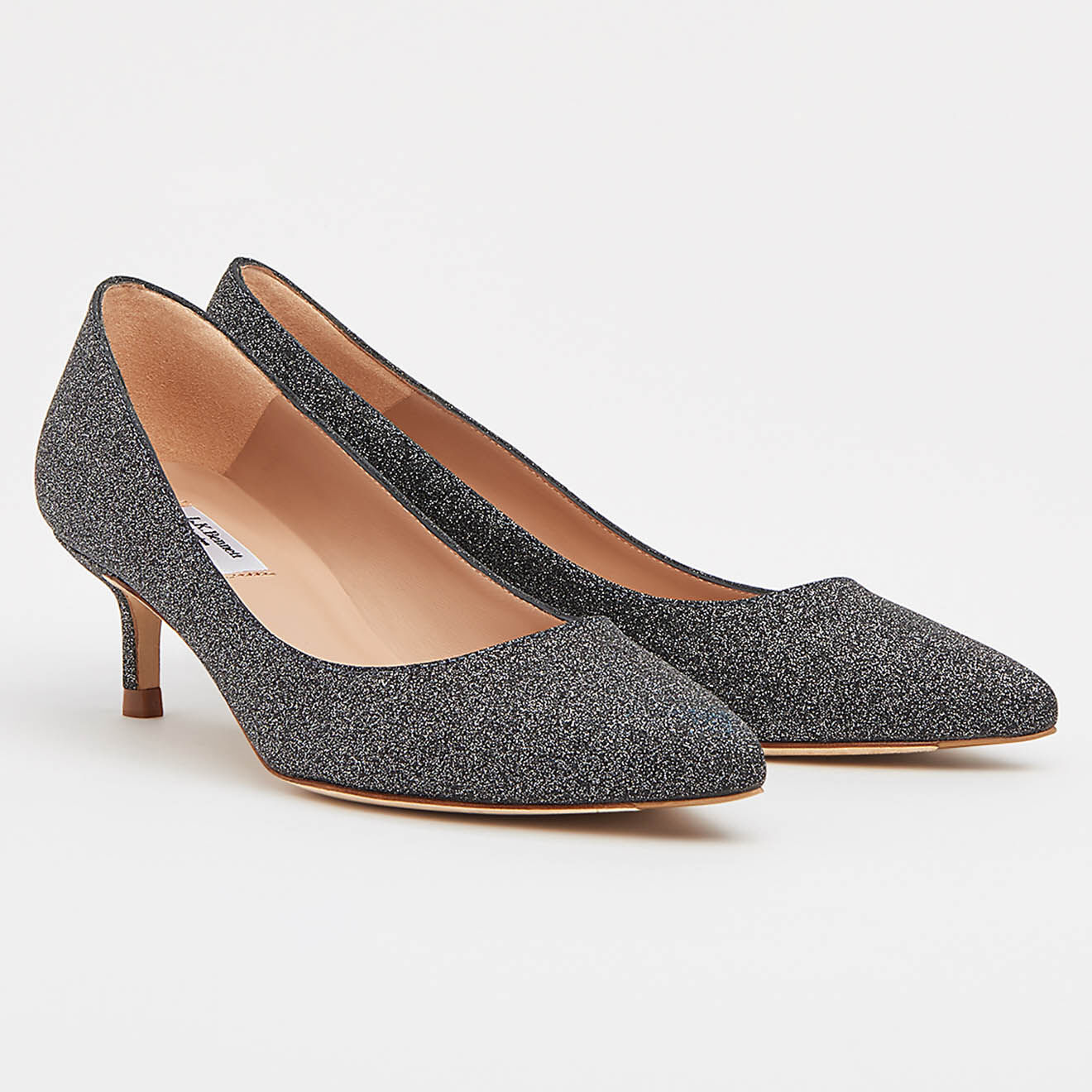 L.K. Bennett Escarpins Audrey Lurex gris - Talon 5 cm